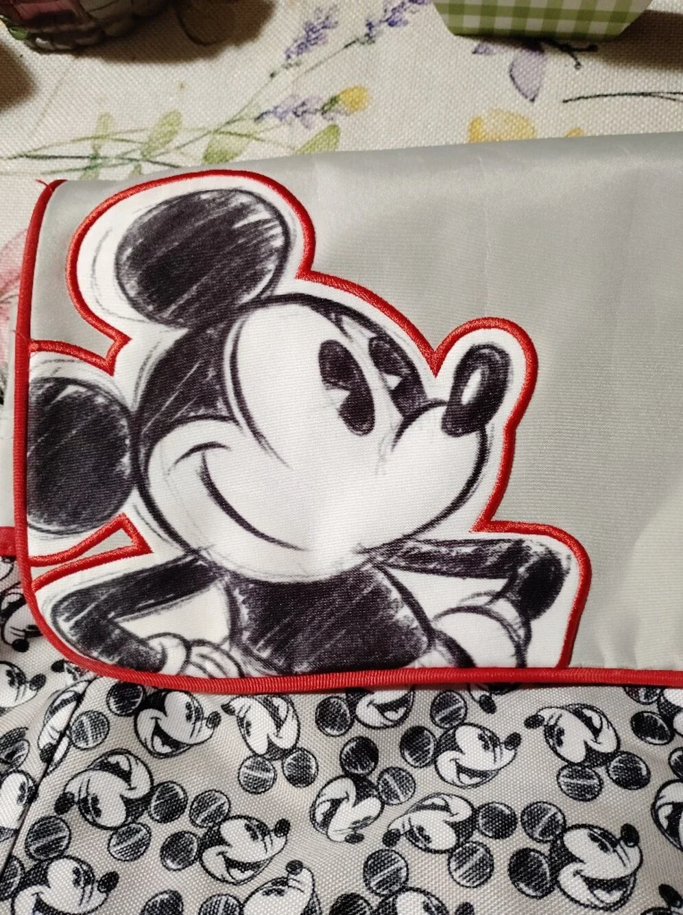 Disney Baby Mickey Mouse Diaper Bag Tote & Insulated Bottle Holder